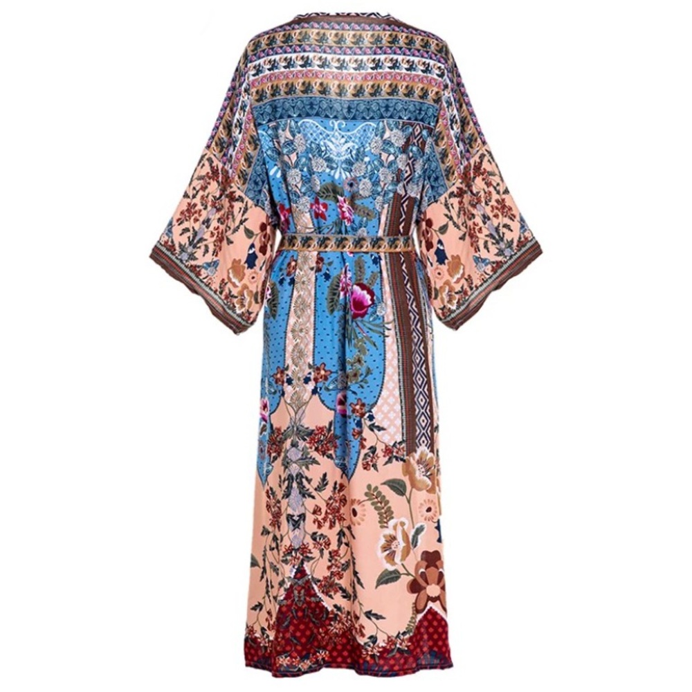 SOLD OUT Floral Bohemian Kimono Robe - Picture 3 of 5